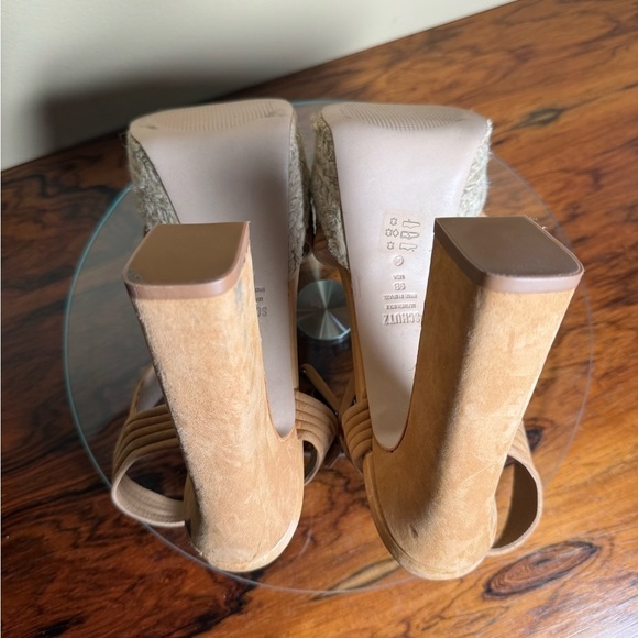 Schutz Blisse Platform Sandals - Nude Caramel - size 9 - Picture 14 of 16